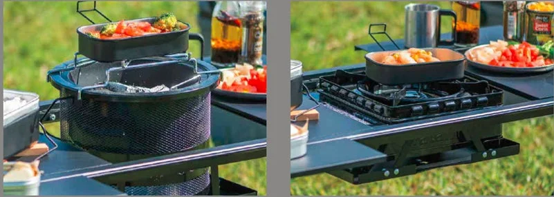 システムテーブルで調理