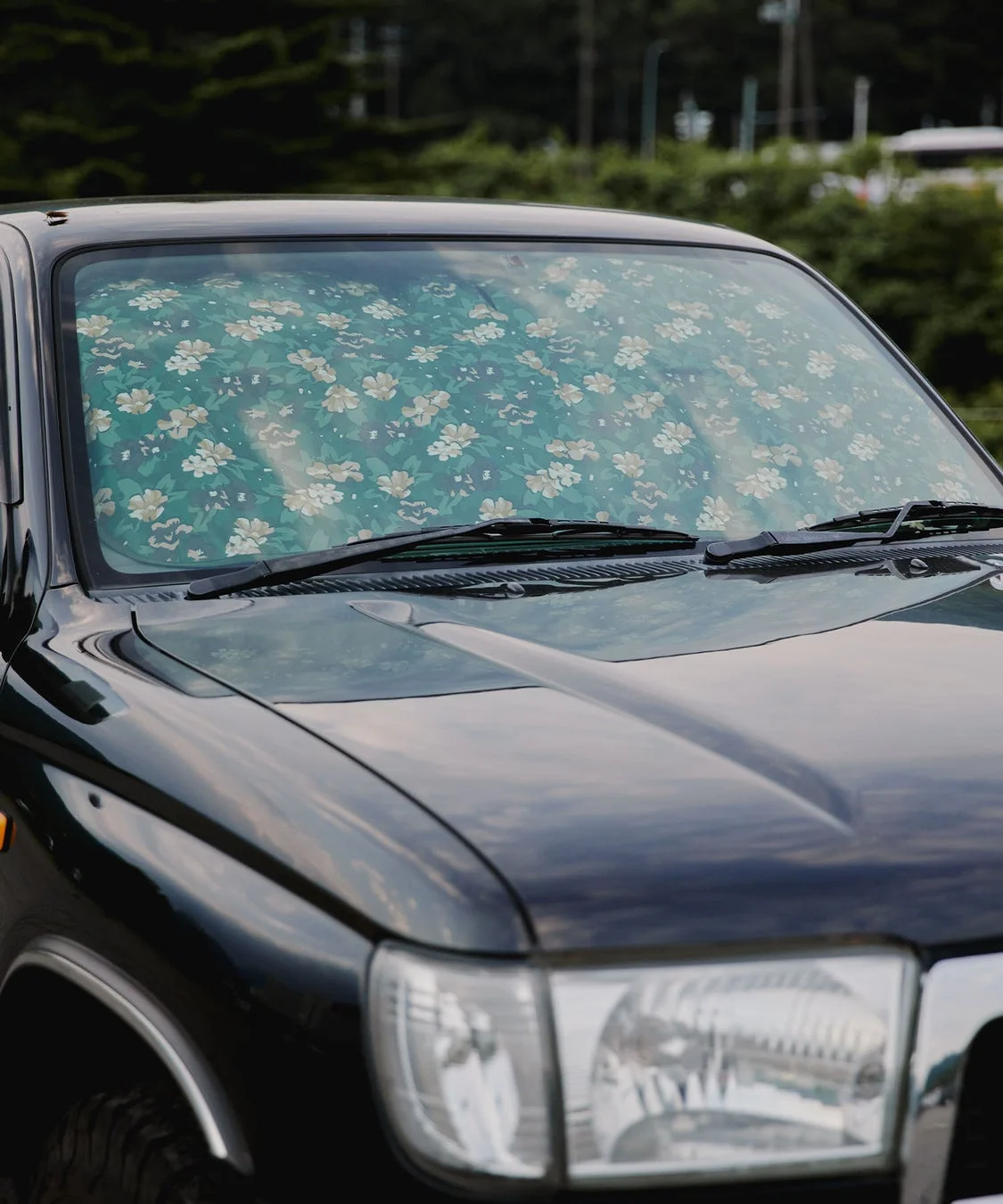 花柄のカーサンシェード