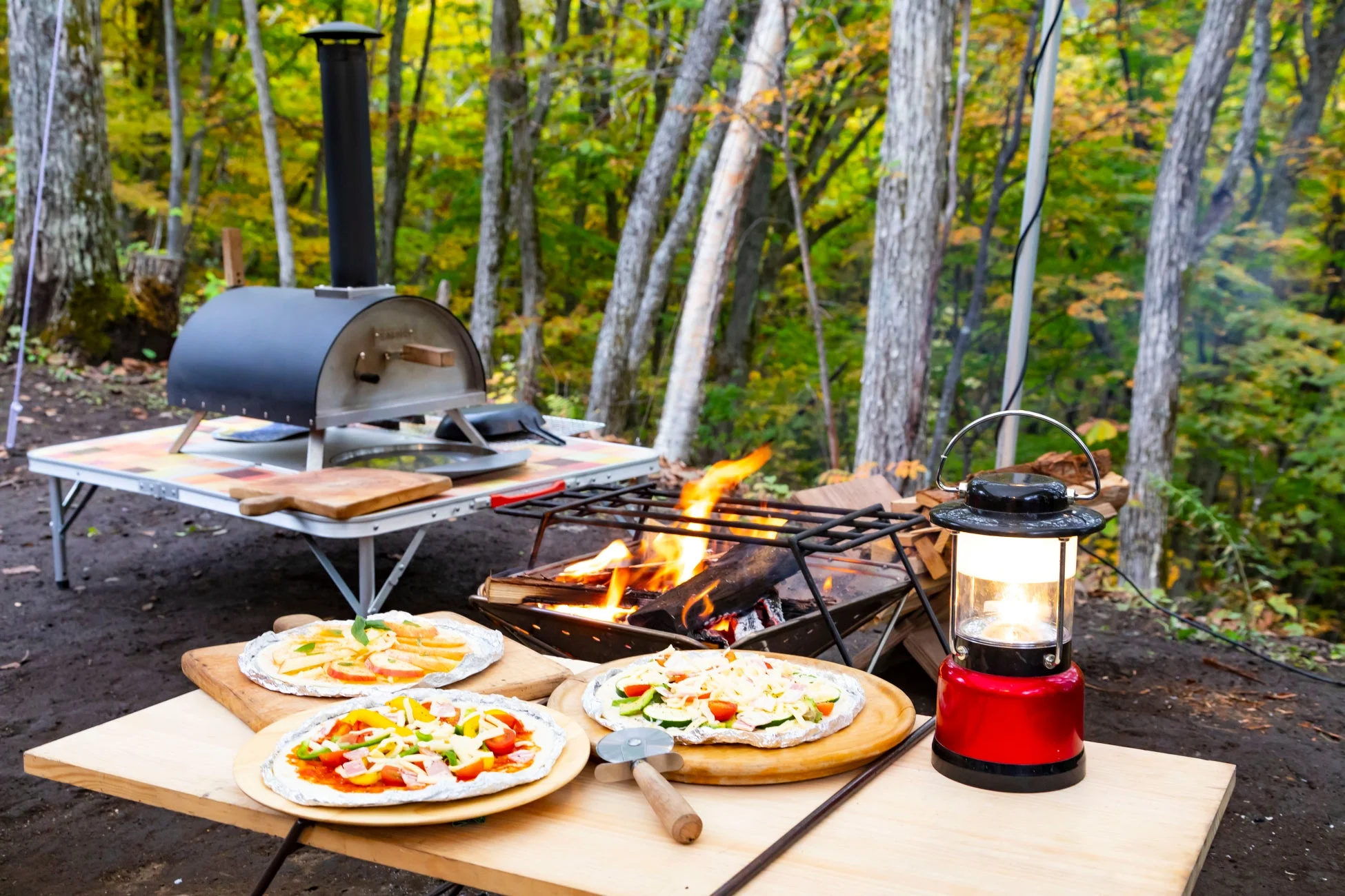 ピザ窯と焚き火