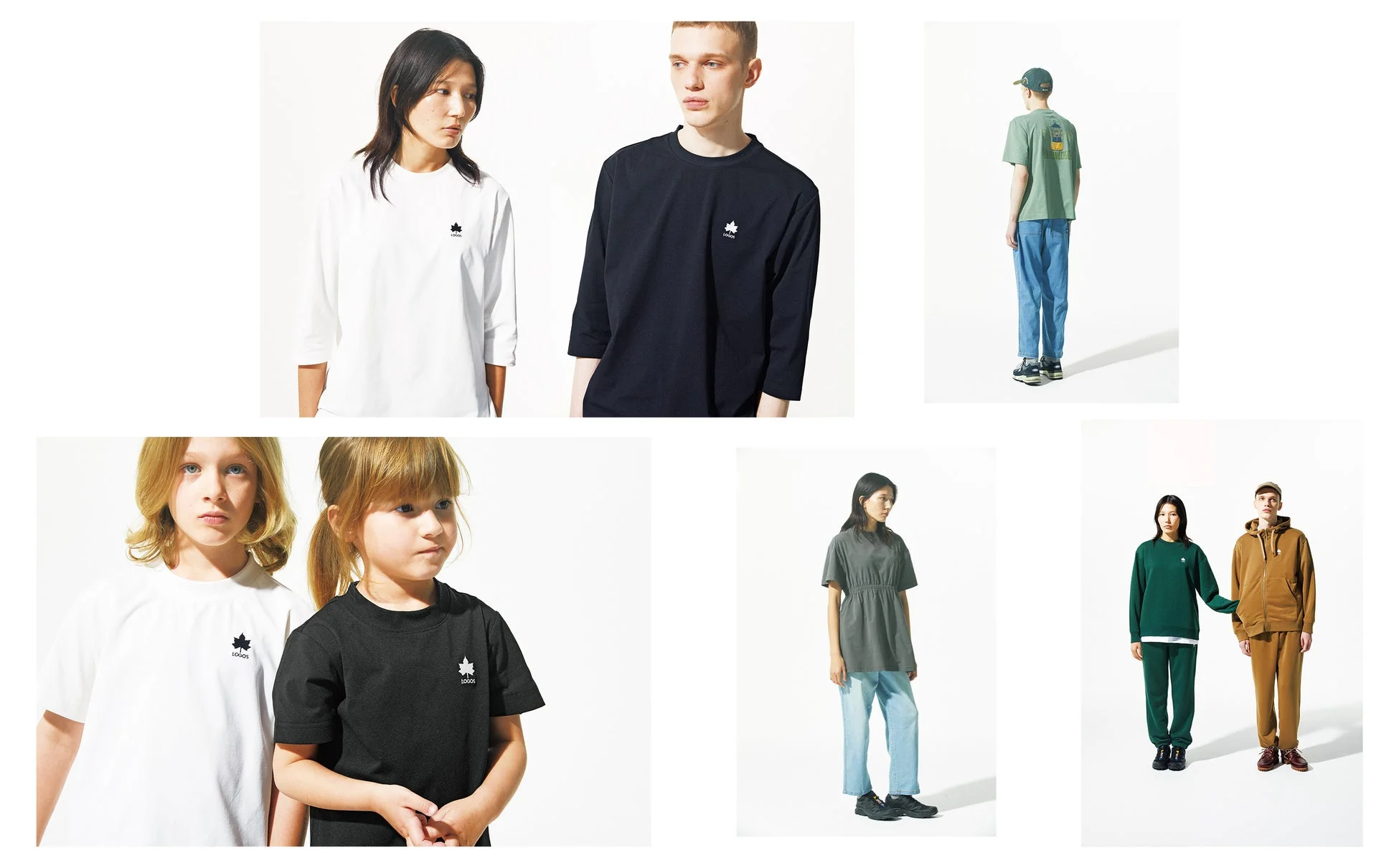 LOGOSのカジュアルウェアを着たモデルたち