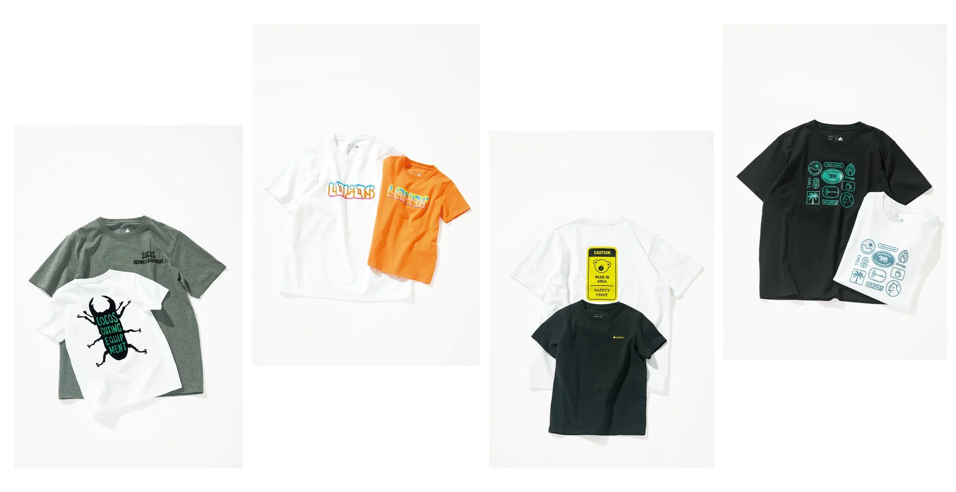 様々なデザインのLOGOS Tシャツ