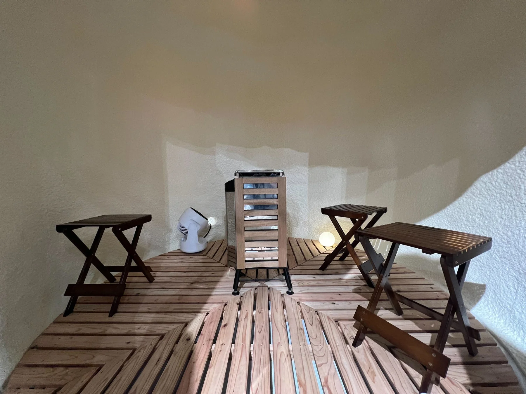 インスタントサウナの室内イメージ