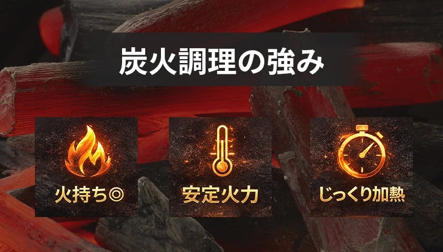 炭火調理の強み