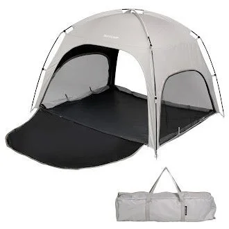 グレーのポップアップ式ビーチテント