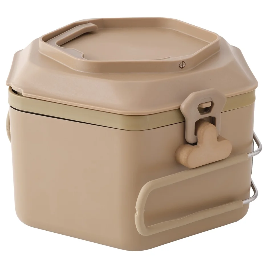 ベージュ色の二段式フードコンテナ