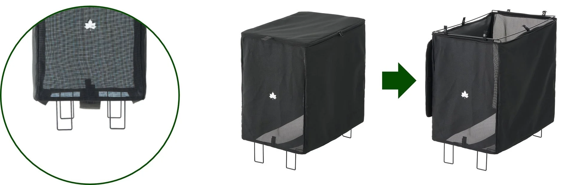 脚付き・フタ付きのLOGOS トラッシュケース