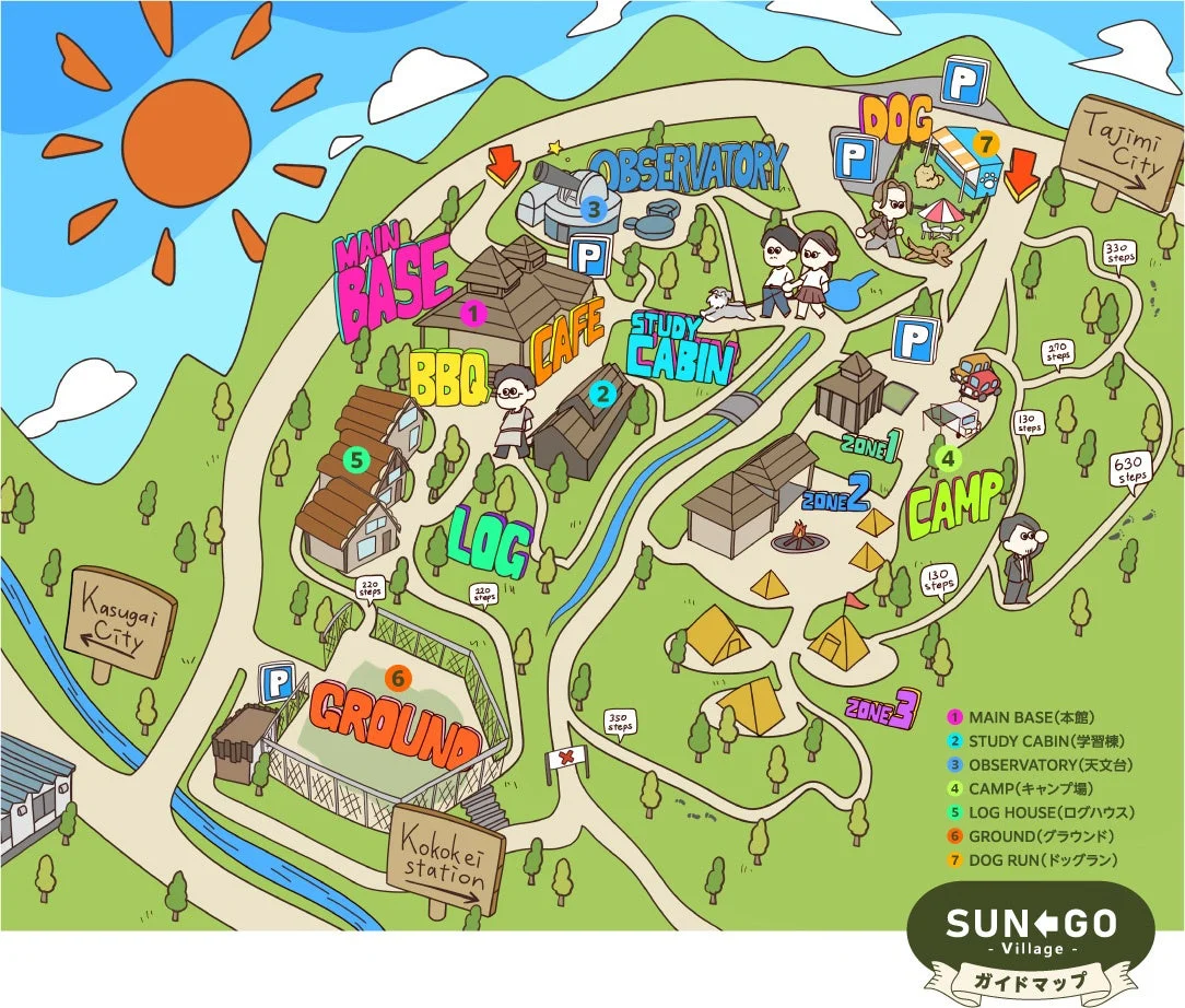 SUN GO Villageの施設ガイドマップ