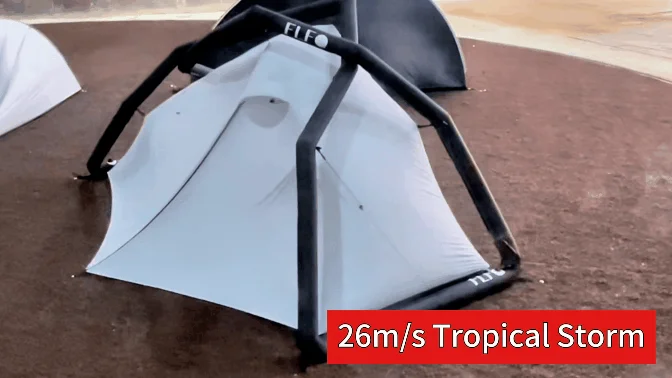 強風に耐えるように設計されたテント