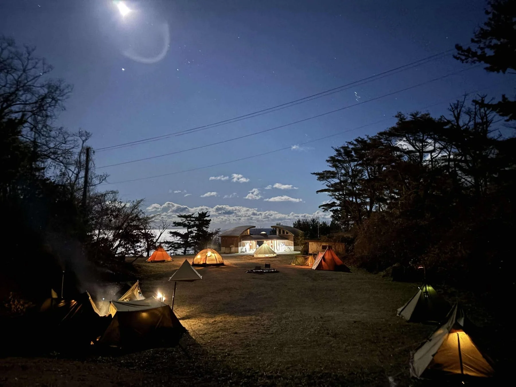 夜の神割崎キャンプ場