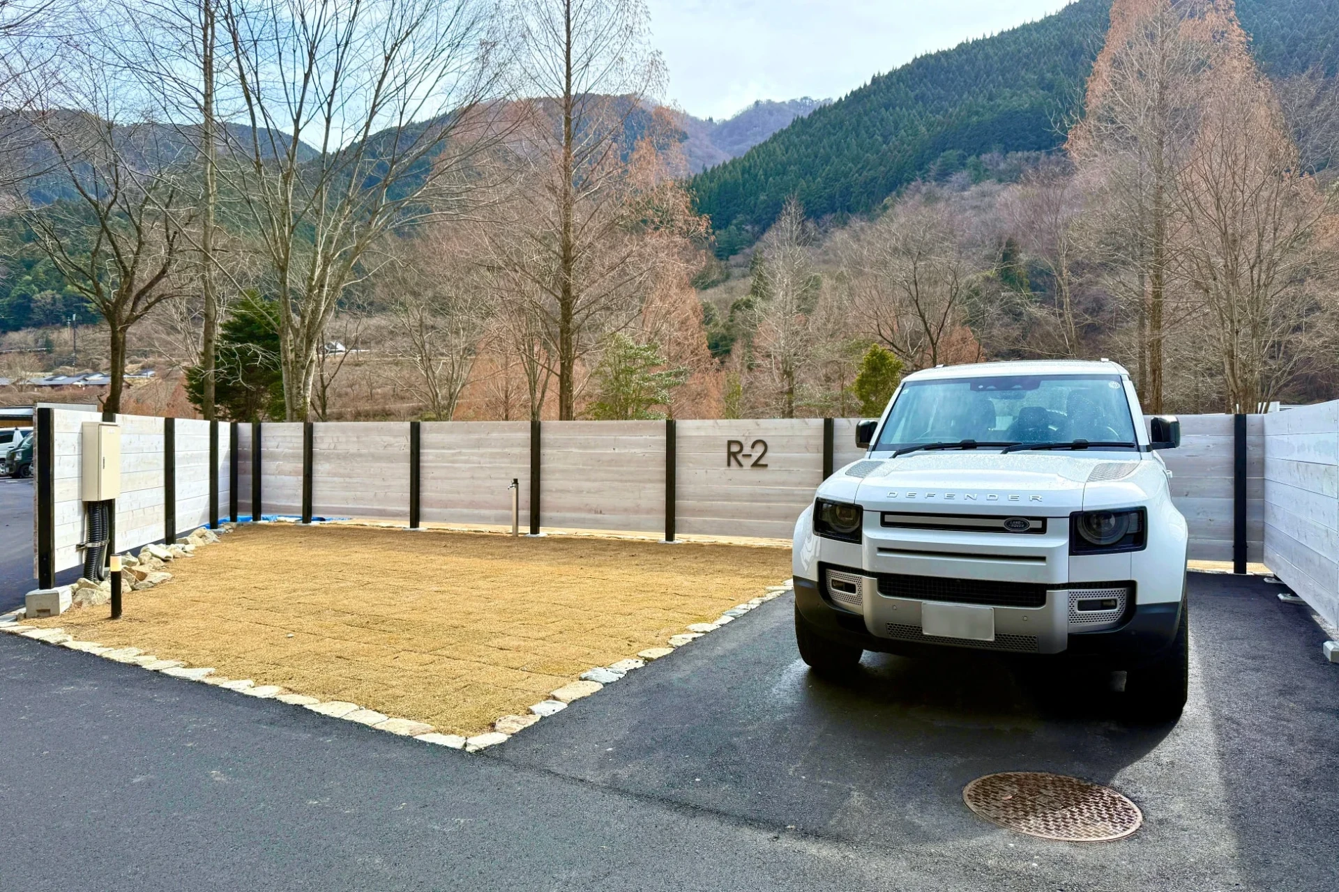 RVパークに停車中の車