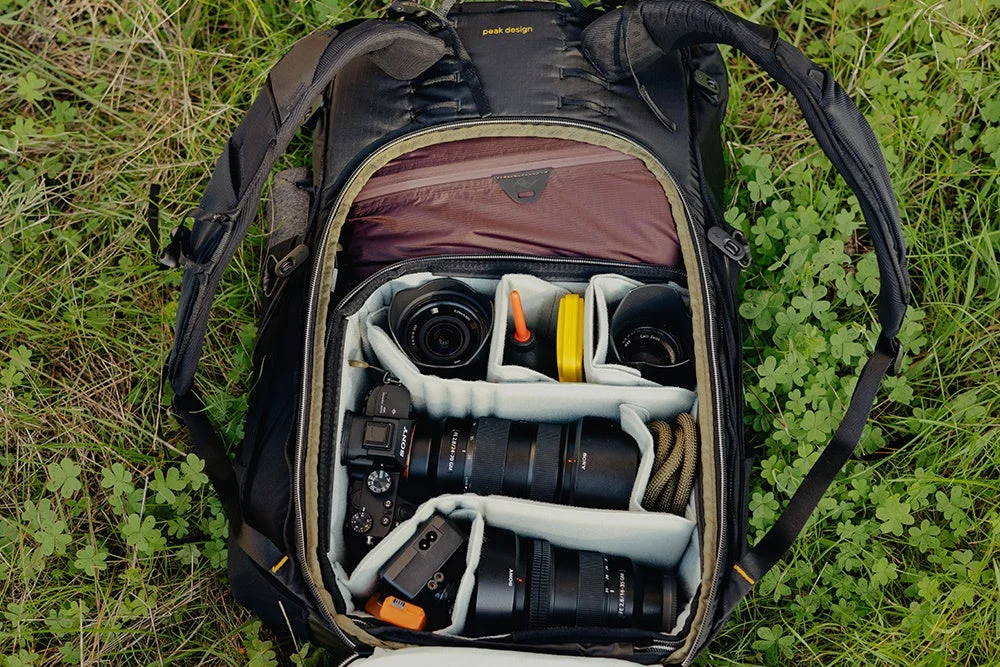 カメラキューブと併用したバックパックの内部画像