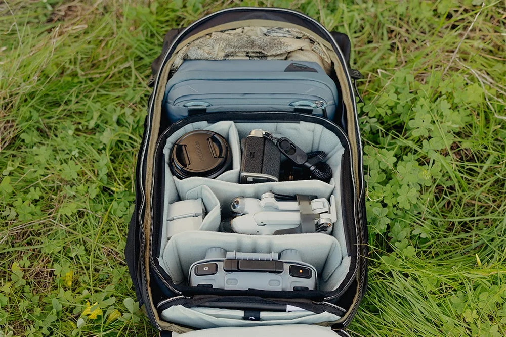 カメラキューブと併用したバックパックの内部画像