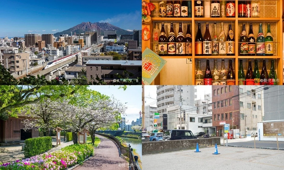鹿児島市,桜島,新幹線,焼酎,日本酒,クラフトスピリッツ,桜,公園,街並み,都市景観,日本,旅行,観光,春,建物,ボトル