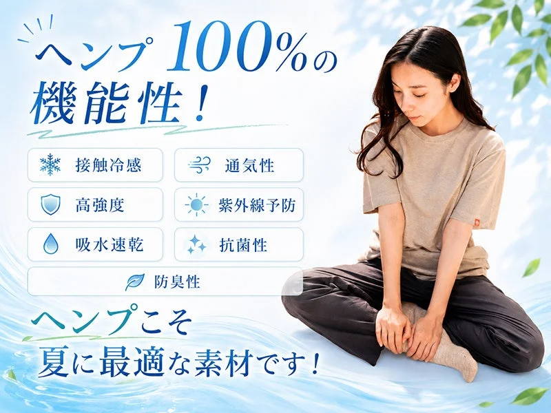 ヘンプ100%の機能性