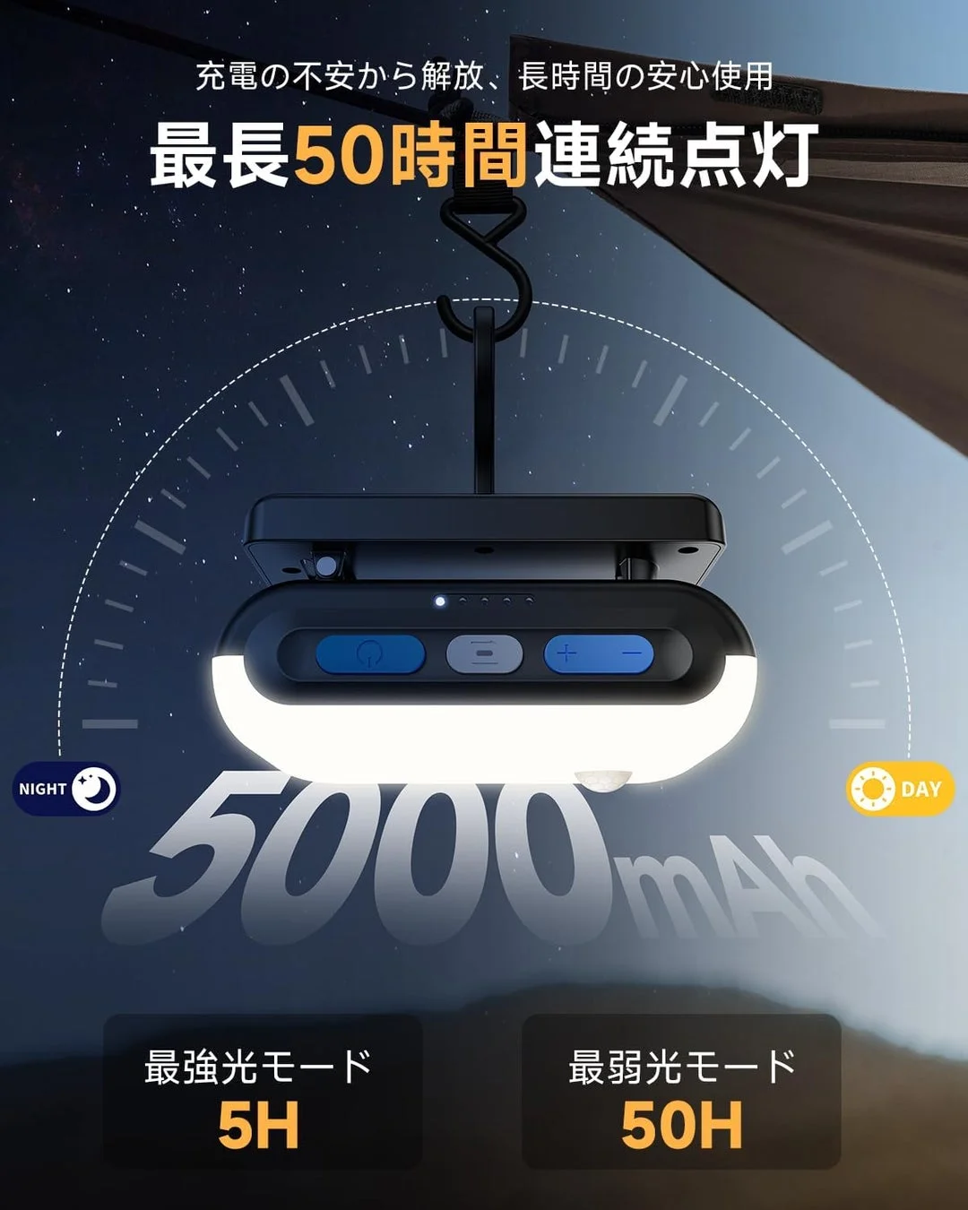 充電の不安から解放、長時間の安心使用