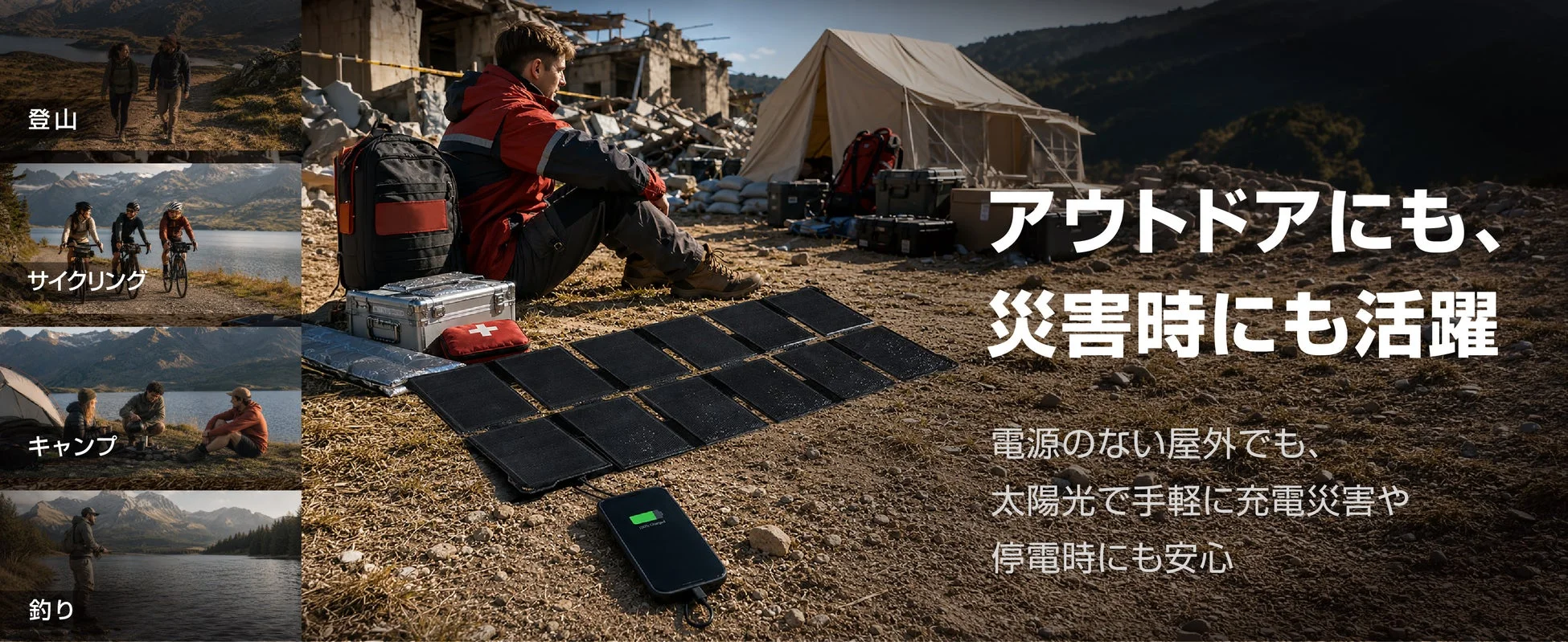 アウトドアにも、災害時にも活躍
