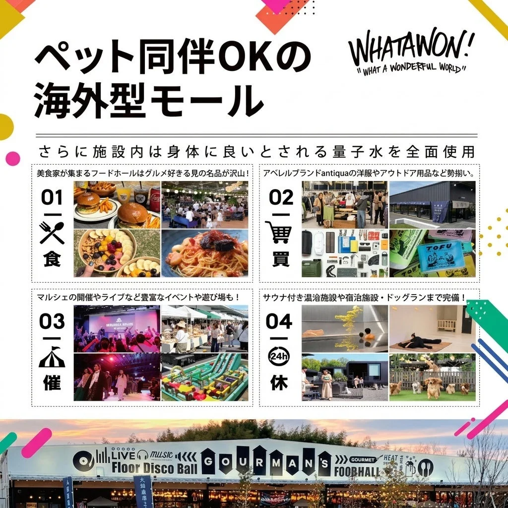 ペット同伴可能な海外型モール「WHATAWON!」の紹介