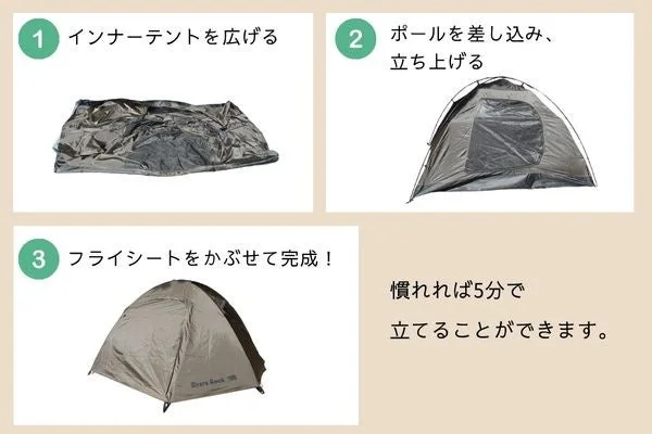 テントの設営手順を3つのステップで説明