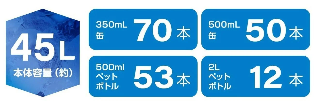 45Lモデルの収納目安
