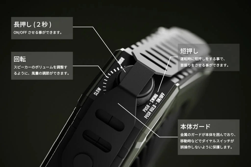 ポータブルファンの操作方法